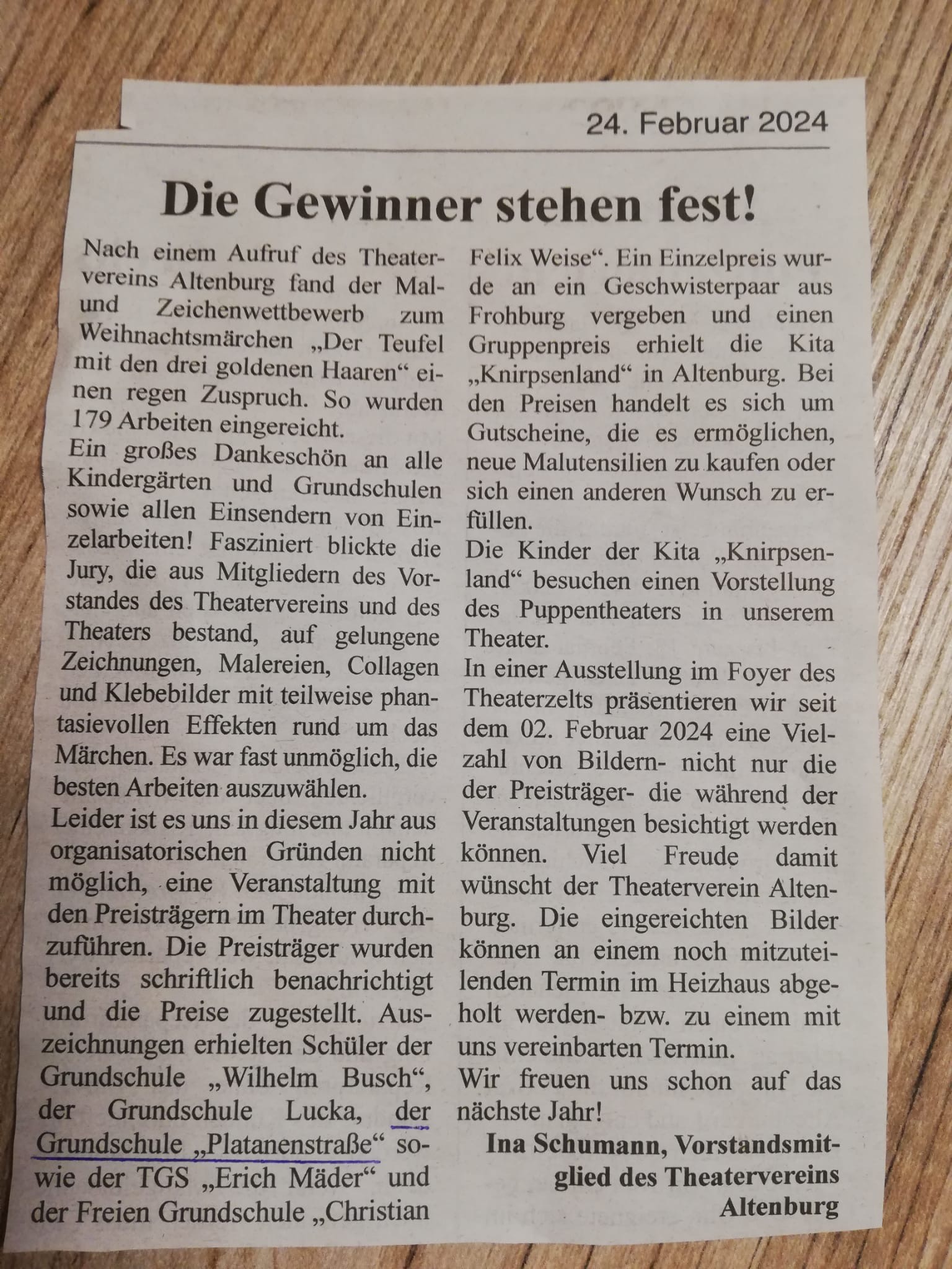 Zeitungsartikel